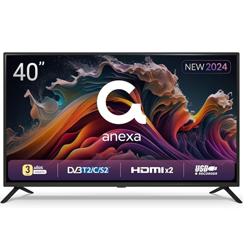anexa - Televisor Full HD de 40" sem smart TV, TDT 2024, garantia de 3 anos, VISION40C01F, HDMI, USB leitor e gravador