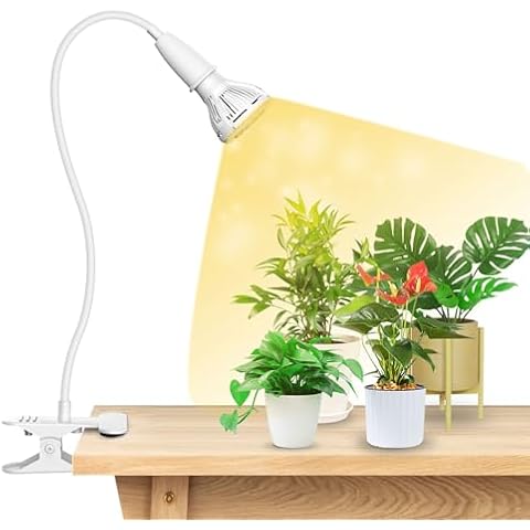 SGLEDs Grow Lights for Indoor Plants, LED 10 W Full Spectrum Bulb Replaceable Plant Light, 150 W Equivalent Clip on Grow Light with Optical Lens for Indoor Growing, Lifetime Free Bulb Replacement Cover