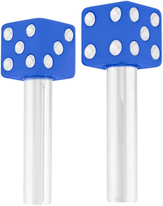 United Pacific 70043 High Impact Plastic Construction Dice Door Lock Knobs for Classic & Vintage Cars/Trucks, 10-32 Thread - Blue/White (Pack of 2)