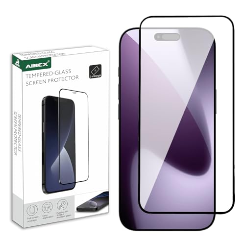 Image of AIBEX Tempered Glass for Apple iPhone 17 Pro | 9H Hardness | Anti-Glare & Anti-Fingerprint | Water Resistant | Edge-to-Edge Full Screen Protector | Bubble-Free Installation
