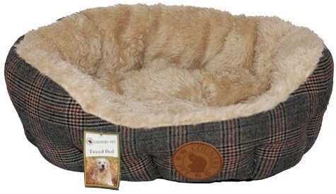 Country Pet Unisex's Luxury Tweed Dog Bed-White, X-Large