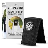 Stripebird Magnetic Clip for Any Towel (Black) - Highest Strength Magnet for Golf Towel - Removable - Golf Towels for Men