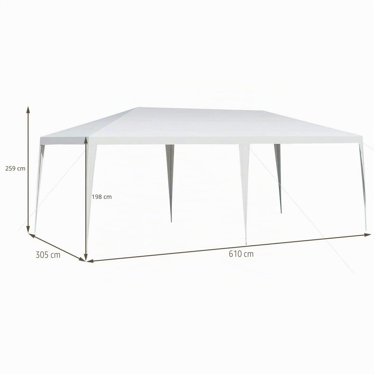 Goplus 3x9 m/3x6 m carpa de jardín, carpa de recepción Barnum plegable, carpa de cenador para evento, cerveza, fiesta, camping (sin lona, 3x6 m)