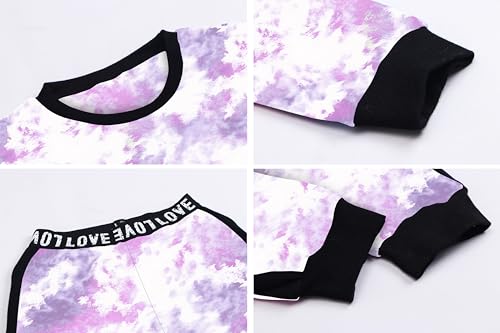 Image of Betusline Girls 2 Piece Outfits Girls Cropped Sweatsuit Pants Outfit Clothes Set, 4T-14 Years