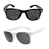 2 Pièces Lunettes Sténopéïques Unisex à Grille Détente, Verres avec Supports Pliables, Sténopé Repos Soleil à Trous Mode Petit Trou pour Réduire la Fatigue (Noir, Blanc)