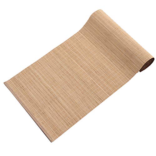 Camino DE Mesa De Bambú con Borde De Tela, Tapete De Té De Color Natural Simple, Mantel Individual De Aislamiento Antideslizante(Size:30×40cm)