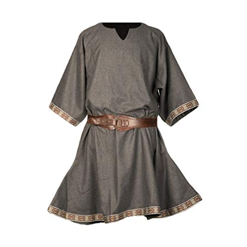 fengduo Mujer Medieval Camisa Gótico Victoria Raya Túnica Vintage Suelto Vikingo Shirt Victoria Pirata Ropa Tradicional Tamaño Grande S-4XL(Sin Cinturón)