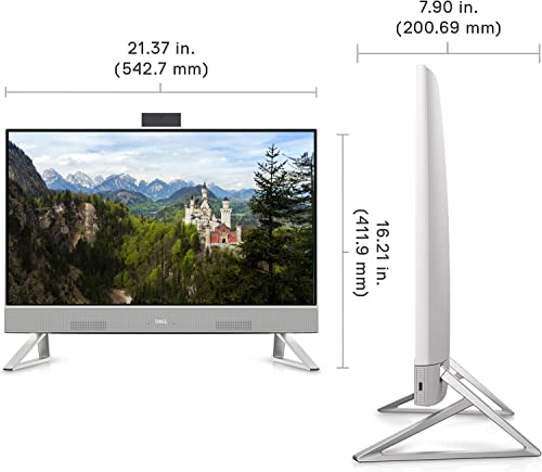 Image of Dell Inspiron 5410 All-in-One Desktop, 23.8'' FHD IPS Touchscreen, 12th Gen Intel Core i5-1235U, 12GB RAM, 256GB SSD + 1TB HDD, HDMI, RJ-45, 1080p, Wireless KB&Mouse, Wi-Fi 6, Windows 11 Home, White