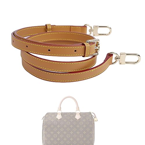 Image of Vachetta Leather Strap for Speedy bag, Multi length Handmade Adjustable Cowhide Crossbody Purse Strap for Handbag 【0.47 Inch Wide, Beeswax】