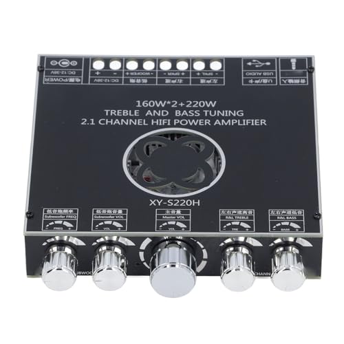 Płytka Wzmacniacza Mocy XY S220H Bluetooth, Układ TPA7498 160Wx2 Plus 220W moduł Wzmacniacza Mocy Audio z regulacją Tonów Wysokich i Niskich, CZARNY