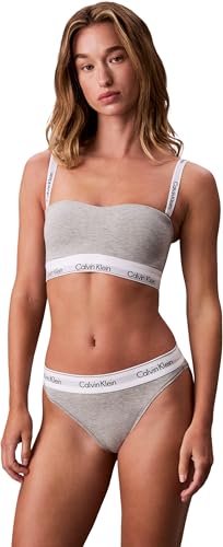 Calvin Klein Damen Slip High Leg mit Logobund, Grau (Grey Heather), XS 1