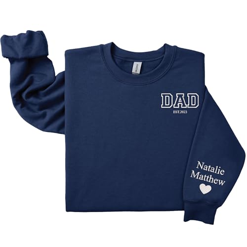 Custom Dad Embroidered Sweatshirt, Custom Sweatshirts for Men, Girl Dad Sweat for Men, Customized Black