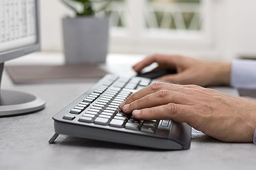 Image of Cherry GENTIX Desktop, Wireless Keyboard & Mouse Combo, 2.4 GHz Connection, Integrated Wrist Rest, Symmetrical Mouse, Battery-Powered, QWERTY, Black