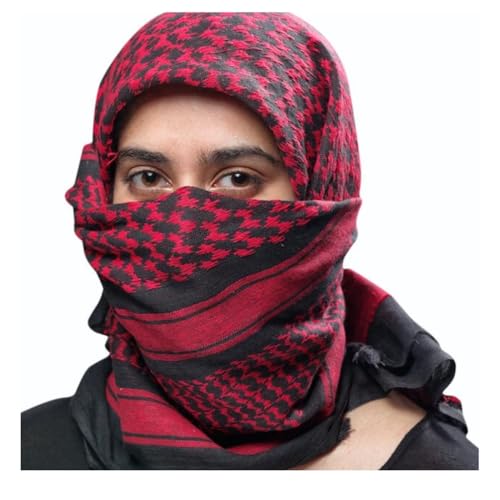 SHOPUKASA Sh-006 Bufanda, Rojo y Negro, Talla única Unisex Adulto