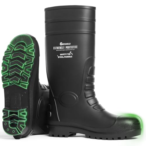 Image of PVC Rain Boots for Men And Women - Waterproof Slip-Resistant Rubber Work Boots, Seamless Durable Tall Knee Boots for Agriculture, Gardening, Fishing, Industrial & Outdoor Work