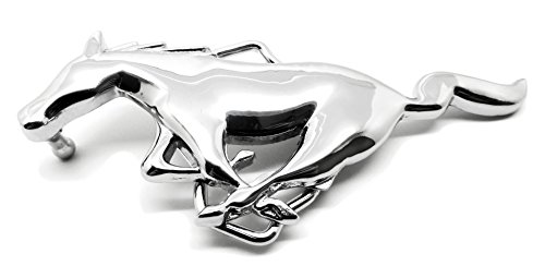 Preisvergleich Produktbild Ford Mustang Gürtelschnalle - Silber Galoppierendes Pferd mit Spiegel Fertig - Offiziell Lizenziertes Produkt