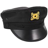 GALPADA Black Yacht Captain Hat Sailor Hat Adjustable Yacht Boat Cap for Party Costume Accessory