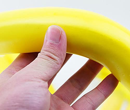 Fevoila 5 Piece Artificial Yellow Bananas Individual Fake Fruit Bananas Artificial Fruit Plastic Bananas Models For Home Display Kitchen Cabinet Storefront Decor Photography Props #TOP2