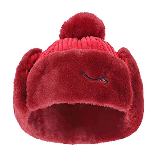 KCBYSS Gorros niños bebé niño Ruso Gorras Sombrero Espesan Muffs Caliente de los Sombreros (Color : Red)