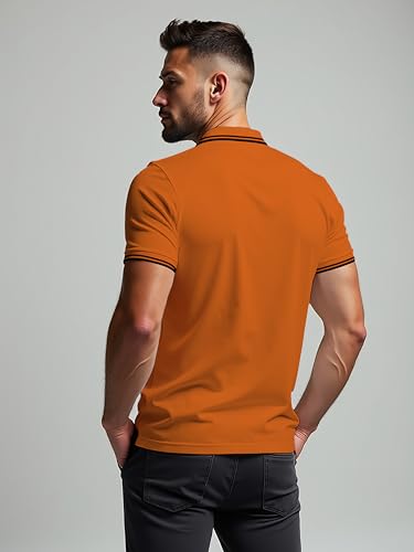 Image of Dagcros Classic Men's Polo T-Shirt with White Trim, Short Sleeve for Mens