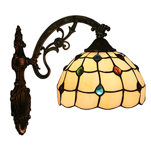 GAUUA Lampe Murale De Style Baroque Européen De Tiffany Lampe Murale De Verre Manché Créatif Retro Luminaires De Couloir Vintage E27 Appliquer pour Chambre Salon Bar