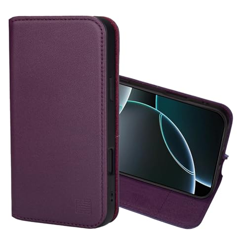 32nd Classic Series 2.0, Real Leather Book Wallet Flip Case Cover For iPhone 16 Pro (6.3"), With RFID Blocking Card Slot