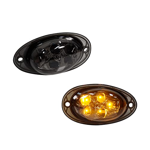 Tonsya Led Smoked Lens Compatible With 2008-2017 Freightliner Cascadia Semi Truck Front Side Marker Turn Signal Lights
