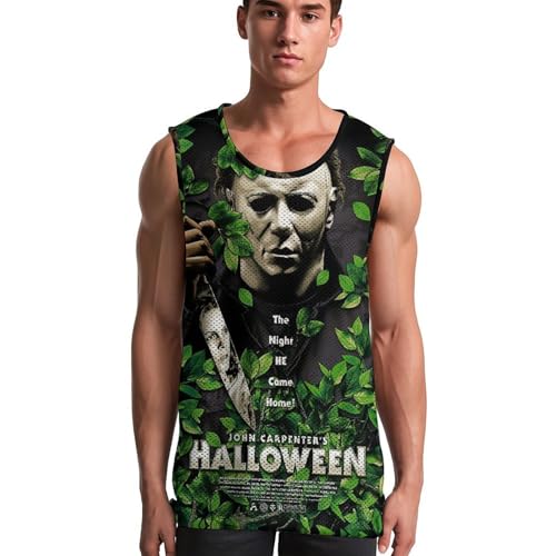 Tank Tops Halloween Michael Myers Beach Summer Sleeveless Shirts Vacation Tanks Gym Tank T-Shirts Top for Men