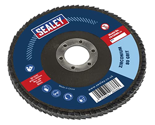 Image of Sealey FD12580 Flap Disc Zirconium Ø125mm 22mm Bore 80Grit