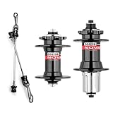 HZBIKE D442 D041 Mountain Bike Hubs 28 32 36 Holes Front 2 Rear 4 Sealed Bearing QR Hub for 8/9/10/11/12 Speed HG Bicycle Disc Brake Hub (Black, 28 Holes Pair)