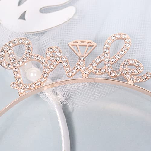 Bride to Be Headband, Hen Party Bride Headband, Bride to Be Tiara for Bachelorette Party Bridal Shower, Rose Gold - Image 3