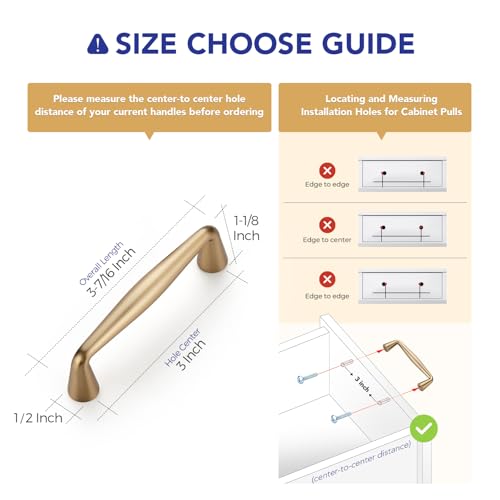 Image of Ravinte 30 Pack 3 Inch Champagne Bronze Kitchen Cabinet Handles Solid Zinc Alloy Cabinet Pulls Cupboard Hardware Drawer Handles