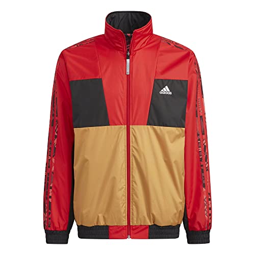 adidas Men's Chinese New Year Reversible Woven Jacket, Scarlet Small