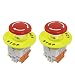JMAF 2 Pcs Red Mushroom Cap 1NO 1NC DPST Emergency Stop Push Button Switch AC 660V 10A