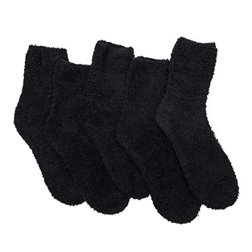 TOCONFFON Calcetines mullidos y acogedores para mujer, calcetines de felpa, 5, 6, 7, 8 pares, Negro 5 Pares, 2-6