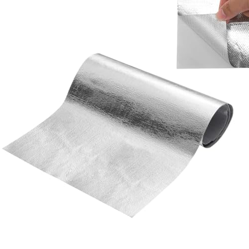 Aislante Termico Adhesivo, 60x100cm Protector Térmico Aluminizado Adhesivo Barrera Termica Manta Térmica Aluminizada de Calor Cocina, Aislamiento Térmico Aluminio Reflectante para Manguera Coche Moto