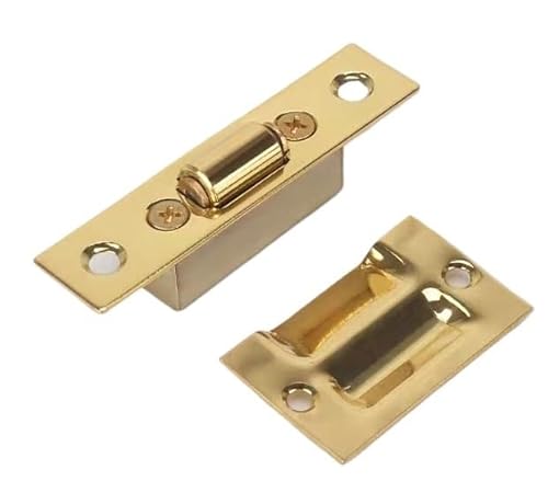 Door Catch, Push Opener,2pcs Touch Catcher Cupboard Drive in Window Slide Strike Plate Double Zinc Alloy to Rotate Thicken Scroll Wheel (Color : D)(A)