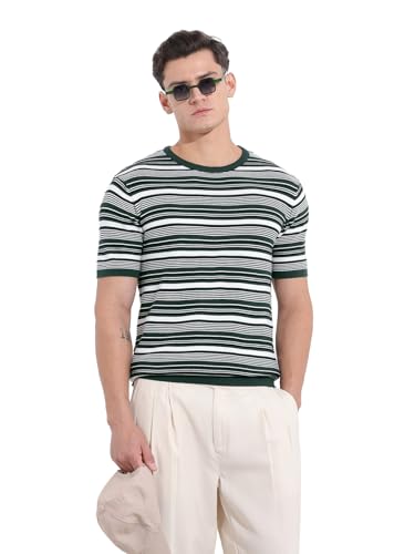 T-shirt en tricot plat pour homme la maille ajustée chic