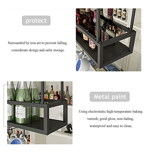 Botellero de techo vintage para barra de cocina con altura ajustable 5