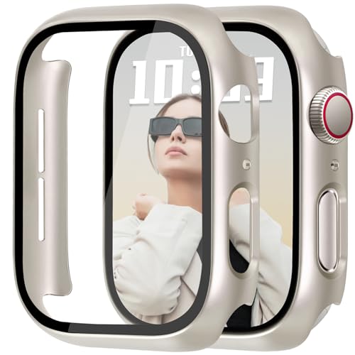 Boîtier Apple Watch 10 46mm rigide haute transparence et finition Starlight