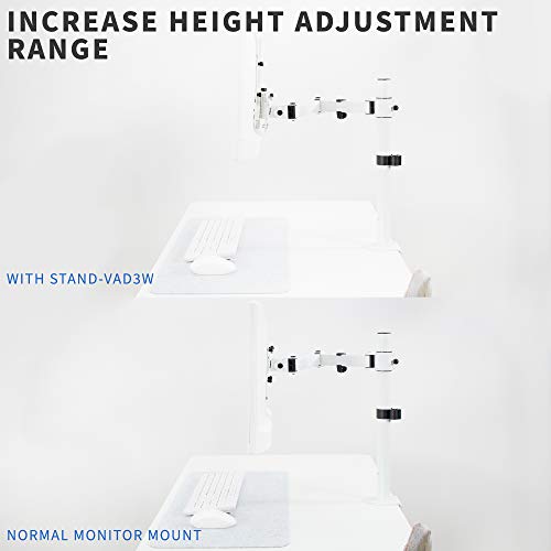 Image of VIVO Height Adjustable VESA Adapter for Single 13 to 27 inch Monitor, Accessory Bracket Kit for Individual Screen, White, STAND-VAD3W