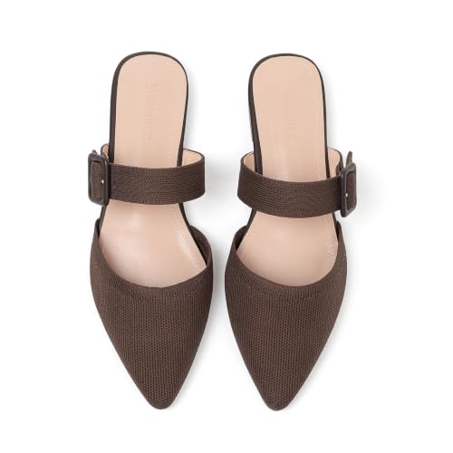 Image of Pointed Toe Mules for Women Flats,Slip On Mules Backless,Wide Width Mules,Mule Slides Flats Sandals