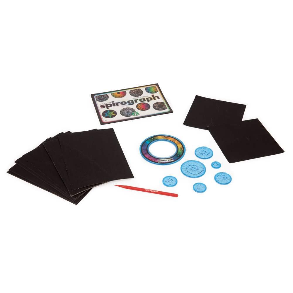 Grandi Giochi Spirograph Scratch And Shimmer, zestaw do tworzenia błyszczących i wielobarwnych wzorów, CLG08000