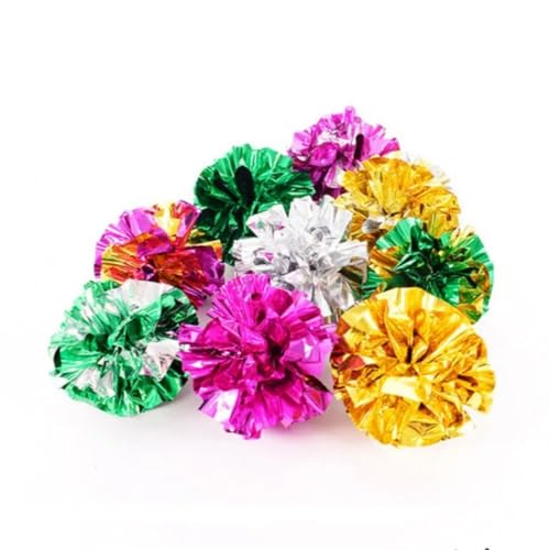 Leadigol 100pcs Multicolored Cat Paper Sound Toy Balls - Bite Resistant, Crinkly Sound, Interactive & Independent Play, Adult Cats