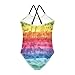 Toddler Kids Swimsuits One Piece Bathing Suits Swimwear Fresh Fashion Rainbow Colors Stripe for Baby Girl