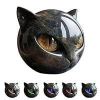 Black Cat Stone Figurine - Handcrafted Resin Min-i Cat Statue With