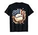 Patriotic Baseball 4th of July Men USA American Flag Boys T-Shirt