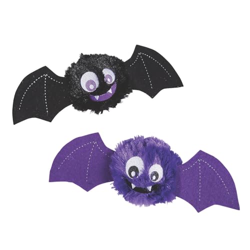 Fun Express Halloween Fuzzy Plush Bats - Toys - 12 Pieces