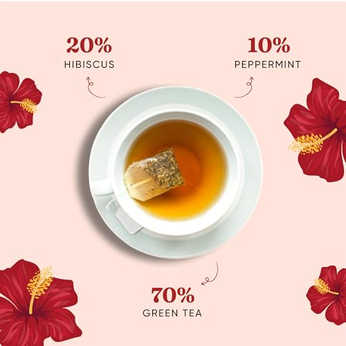 Image of Dorje Teas Hibiscus Mint Darjeeling Tea | 30 Pyramid Teabags (Pack of 1) | Selim Hill Estate | Tangy Hibiscus & Cool Mint Flavour | Rich in Antioxidants | Organic Whole Leaf Blend | 30 Cups