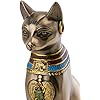 Top Collection 8 H Egyptian Cat Goddess Bastet Figurine. Authentic Replica to Honor Your Beloved Feline. Bronze Powder Mixed with Resin - Bronze Finish with Color Accents.